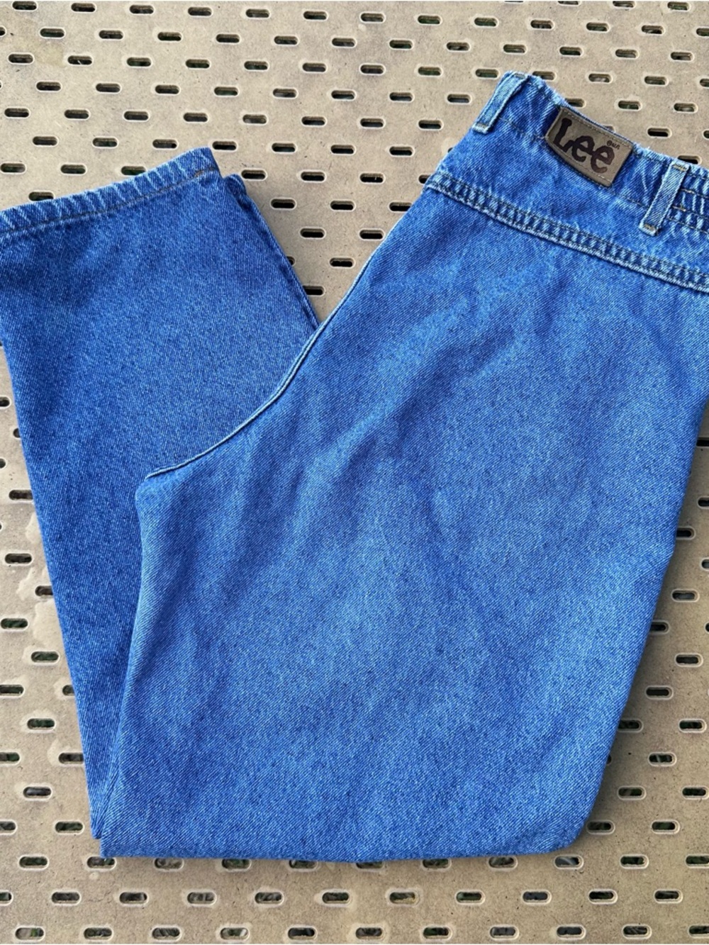 Lee VTG High-Rise Straight Leg Med Wash Jeans Bareback Elastic Waist Ankle